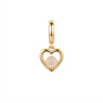 Christina Jewelry & Watches Marguerite Flower Love charm 6 mm förgylld